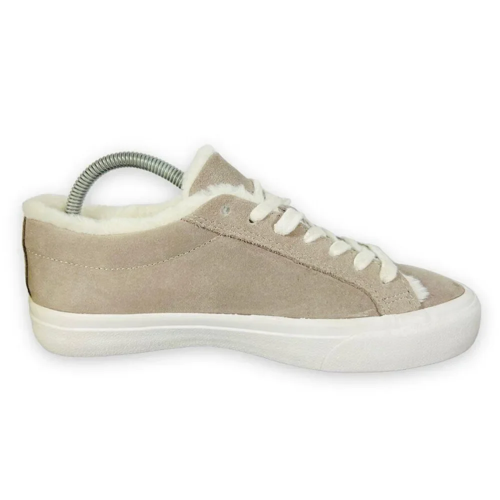 Lucky Brand Dessah Suede / Faux Fur Sneakers Grey /‎ Cream Women's 5.5M